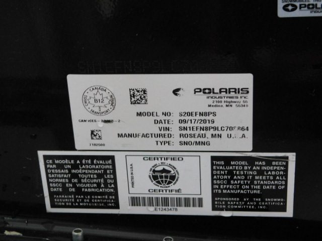 2020 Polaris 800 RMK KHAOS B-PG-0595 Located in Prince George